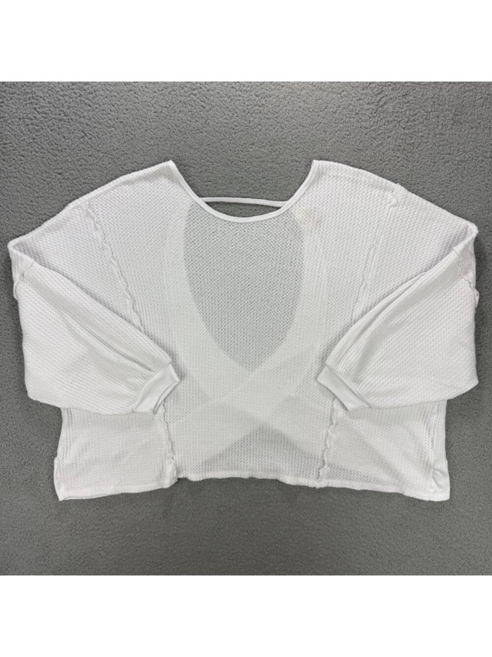 Free People We The Free Top Womens Extra Large White Love Me Thermal Knit Shirt